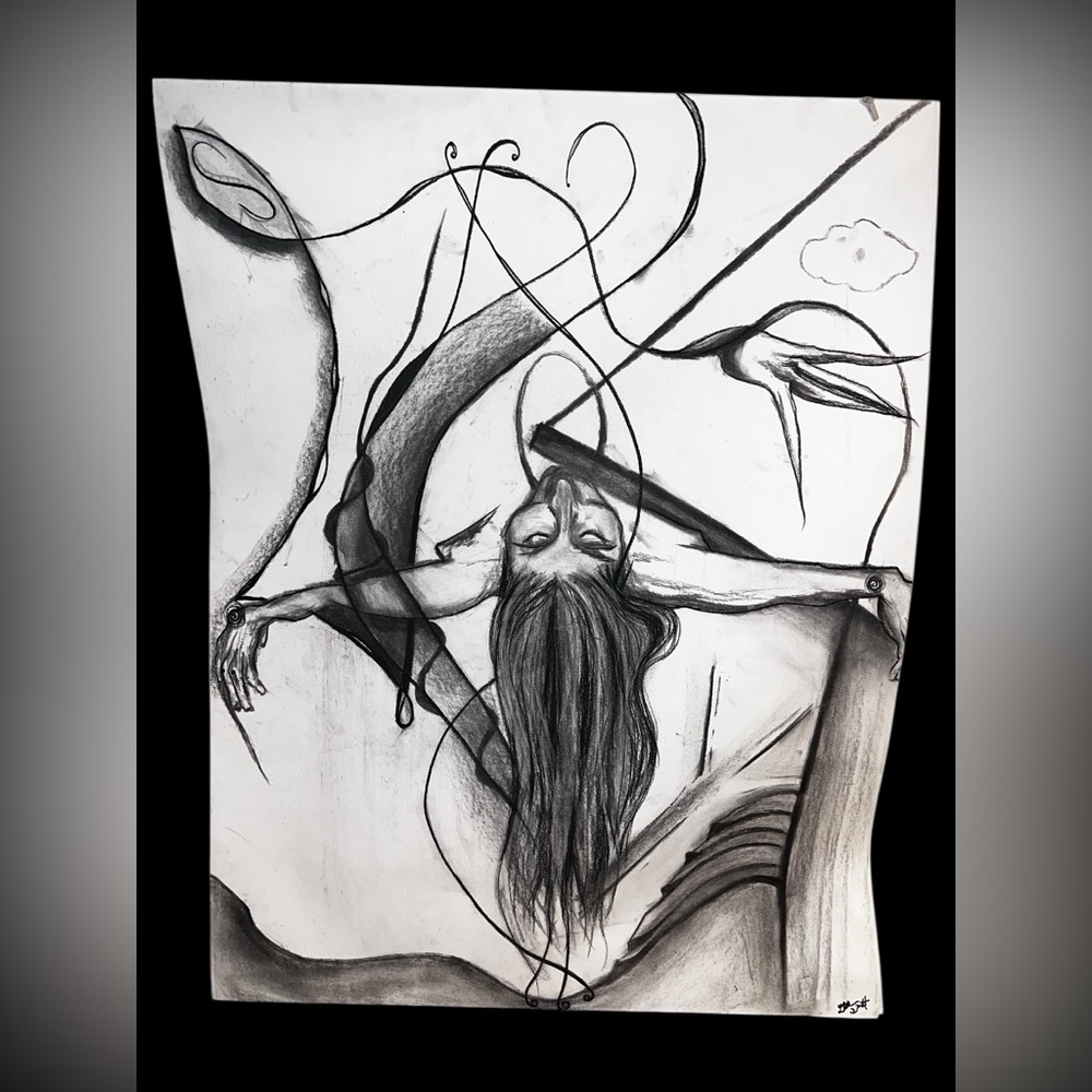 Original signed art “Broken Marionette” by L Bryce Clevenger abstract artist